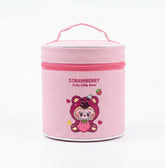 Pink Steel Lunch Box with Fabric – Kids Secure Food Tote