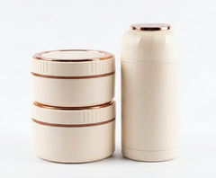 White Stainless Steel Lunch Box with Insulated Bag – All Ages Food Set