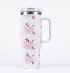 Floral Stainless Steel Tumbler – Insulated Travel Cup