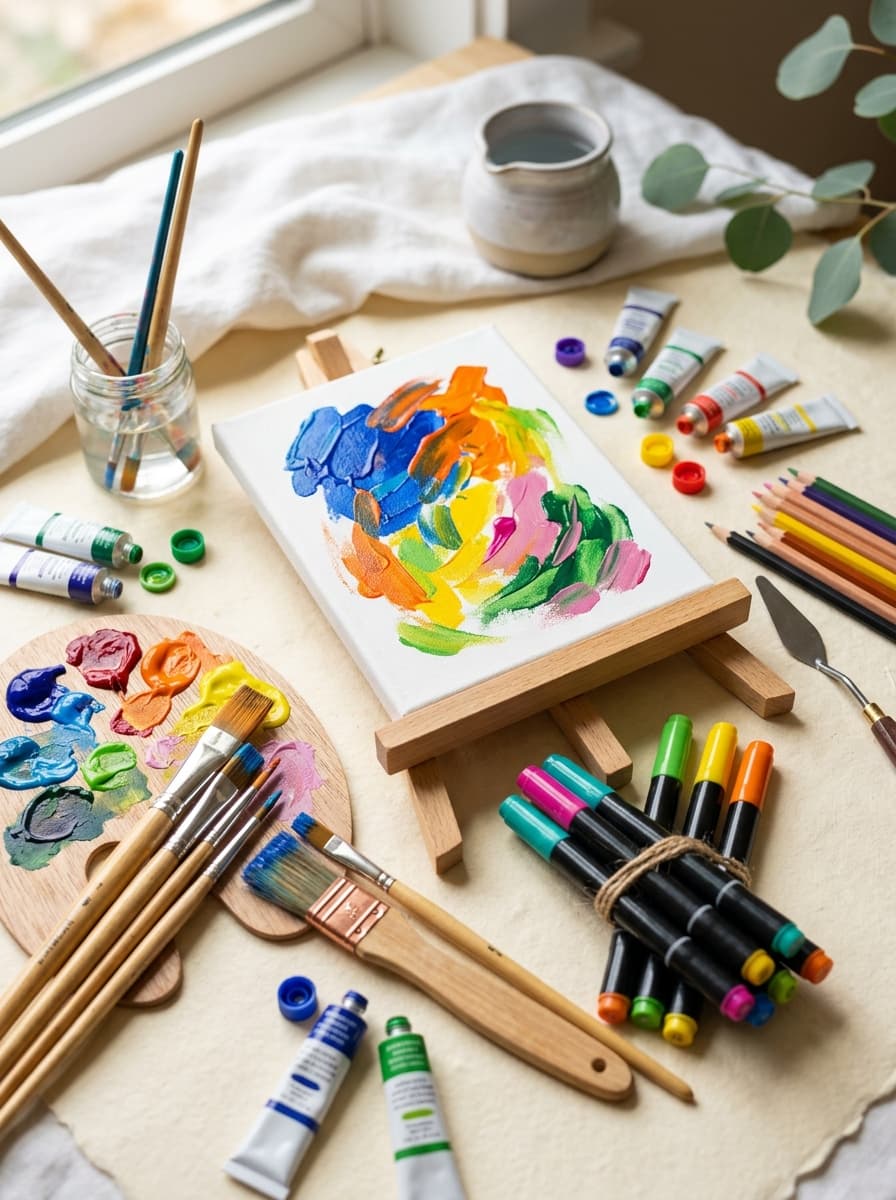 Art paints markers and creative kits
