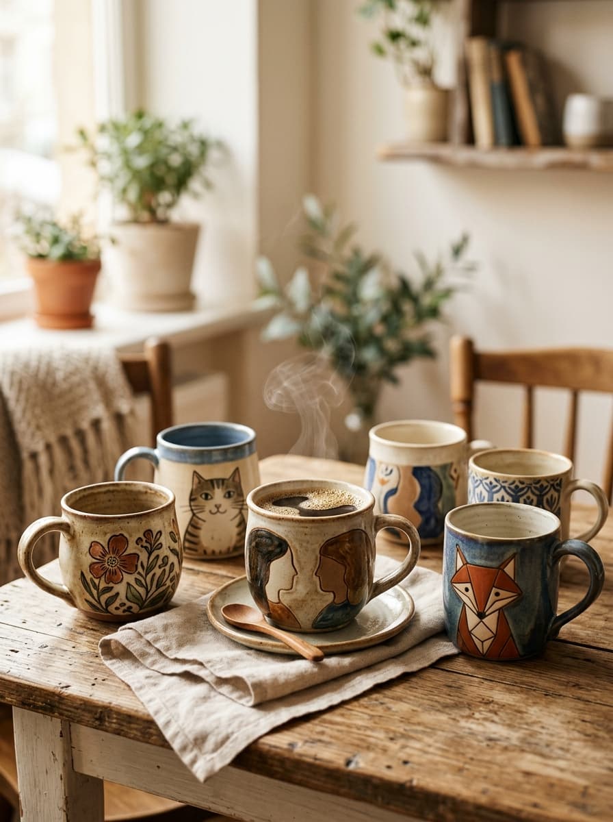 Character and coffee mugs