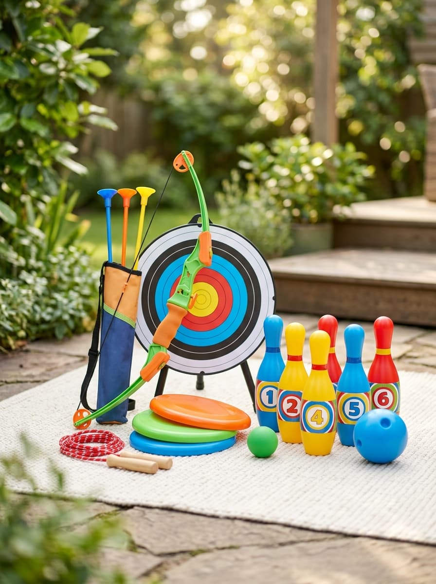 Bowling archery boxing and outdoor play