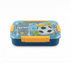 Blue Plastic Lunch Box with Compartments – Kids School Container
