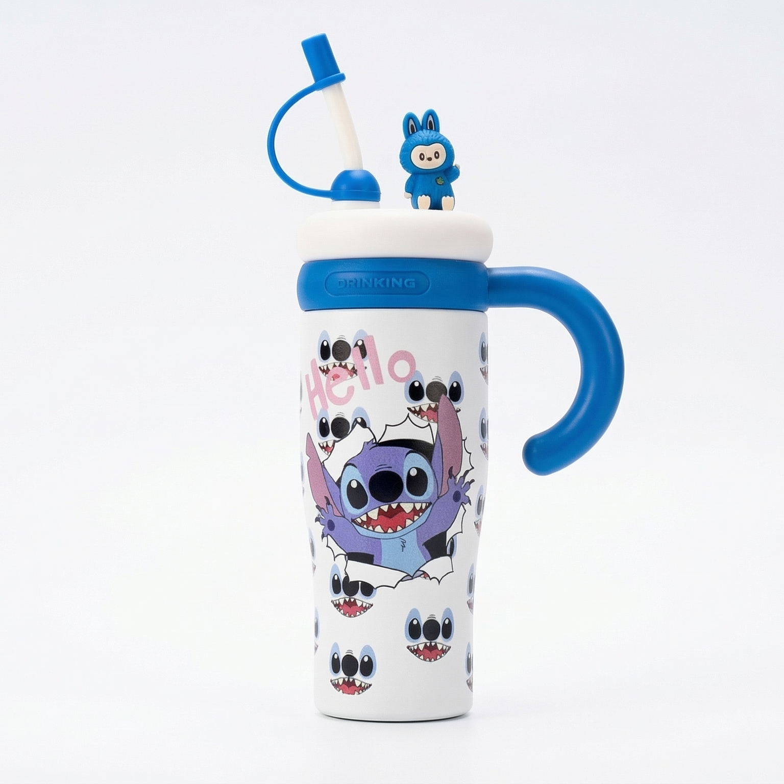 Blue Stainless Steel Labubu Tumbler – Insulated Travel Cup
