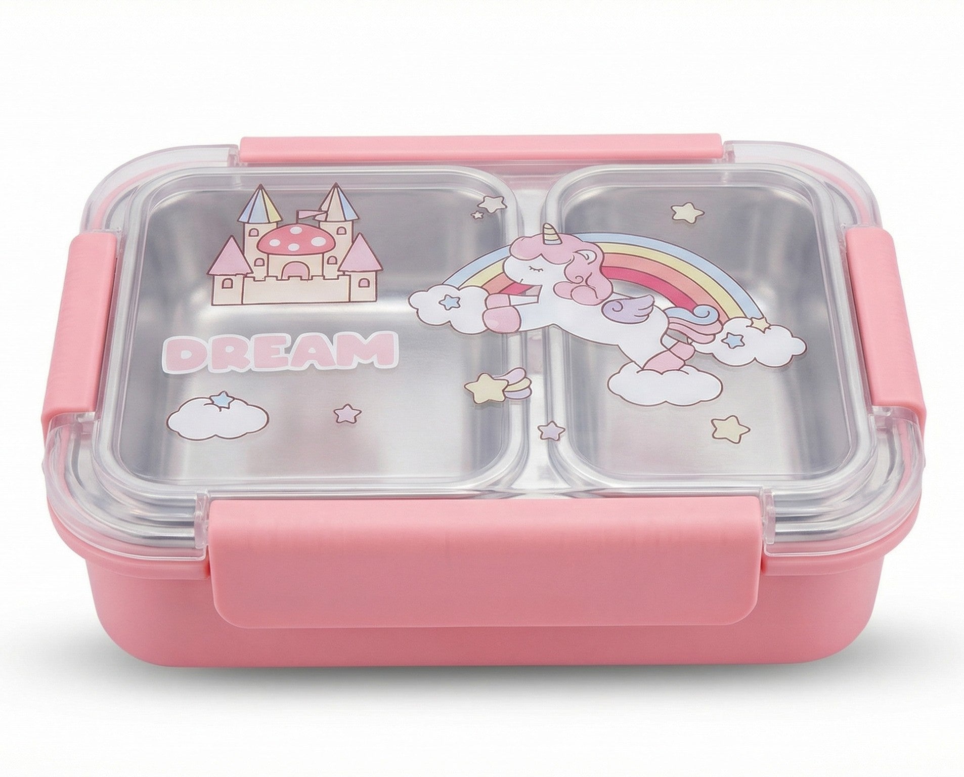 Pink Stainless Steel Lunch Box – Kids and Adults Food Container