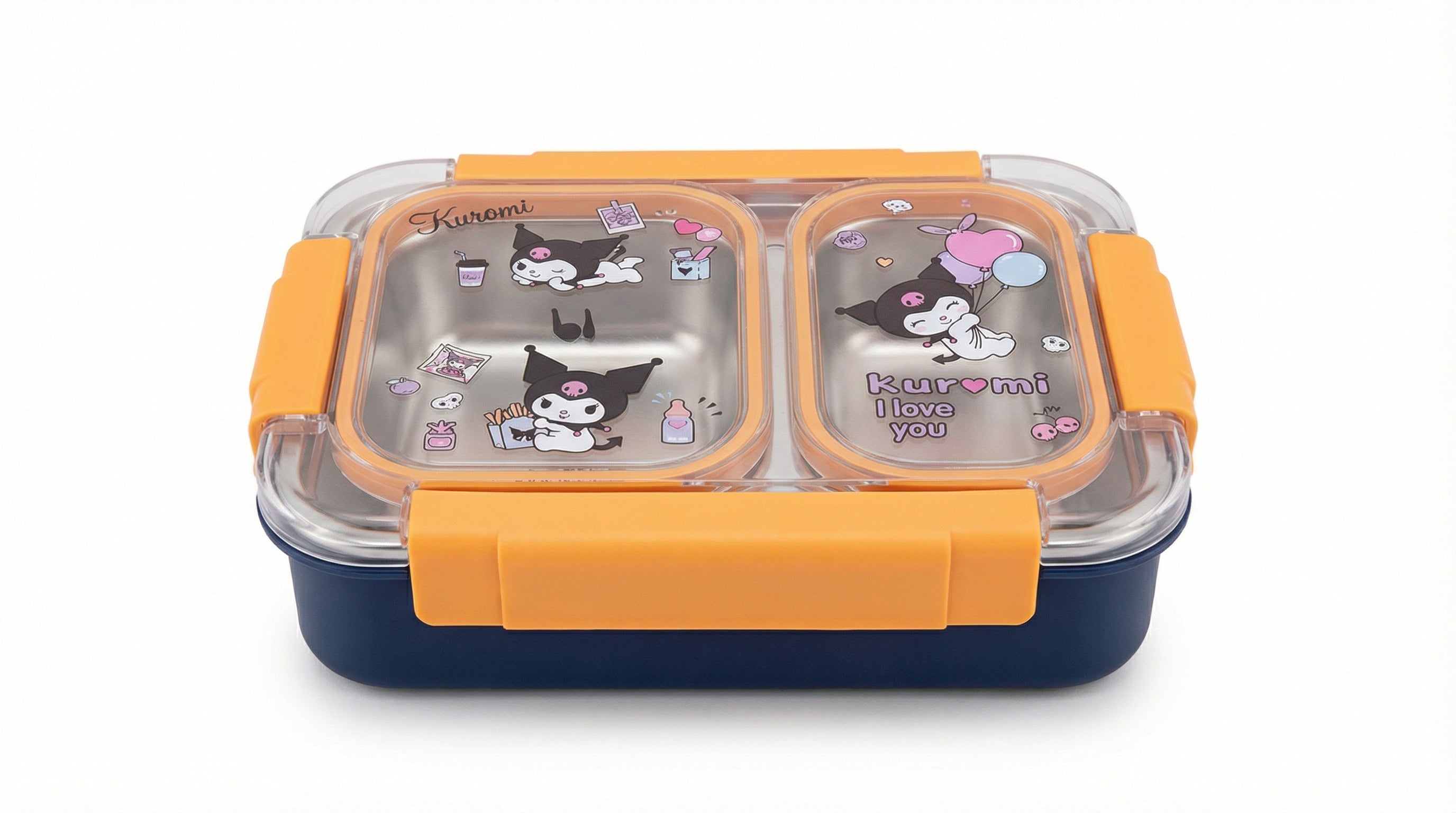 Multicolor Stainless Steel Lunch Box with Compartments – All Ages Food Container