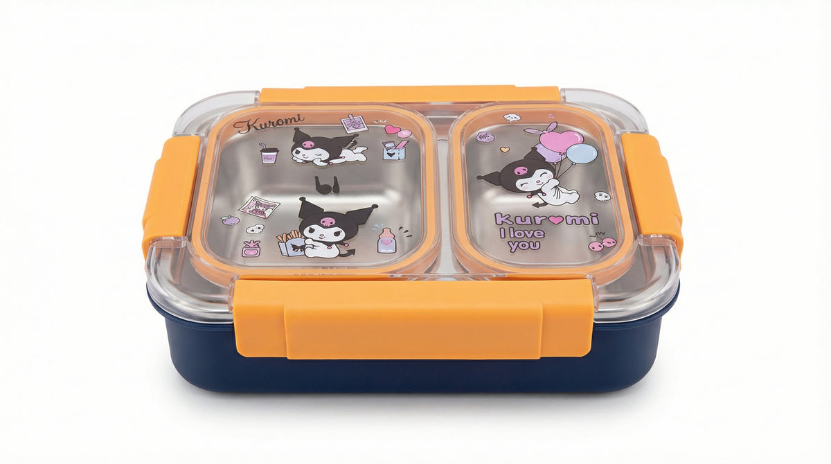 Multicolor Stainless Steel Lunch Box with Compartments – All Ages Food Container