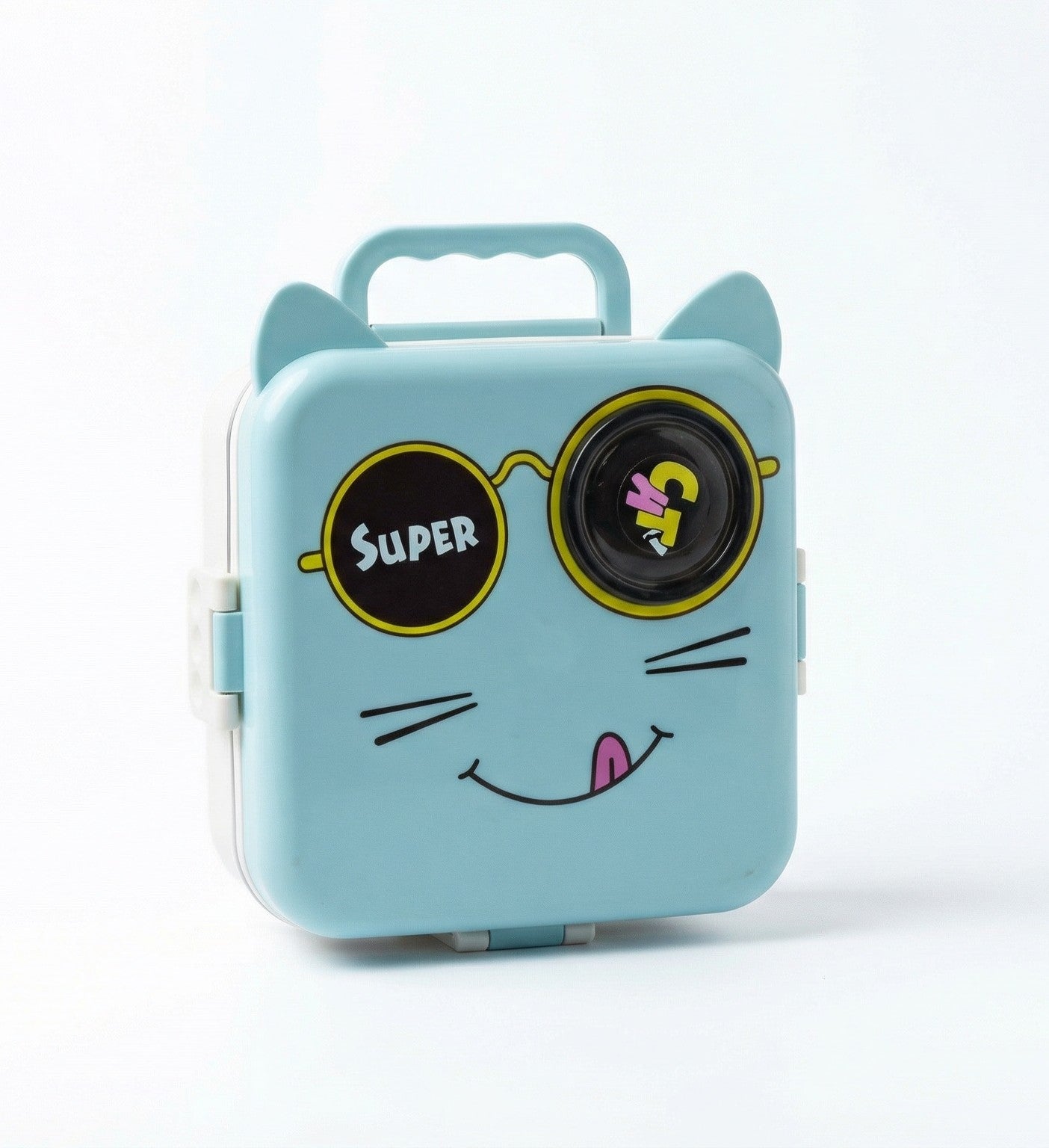 Blue Plastic Lunch Box with Lid – Kids School Container