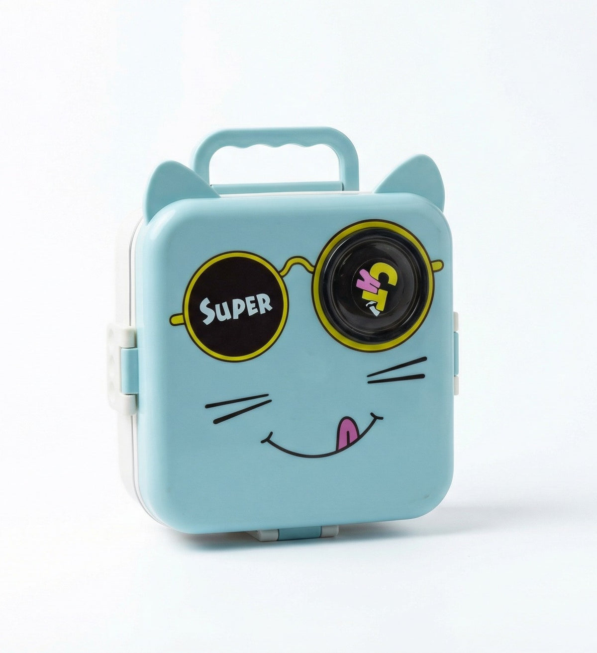 Blue Plastic Lunch Box with Lid – Kids School Container