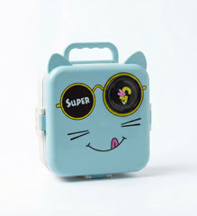 Blue Plastic Lunch Box with Lid – Kids School Container