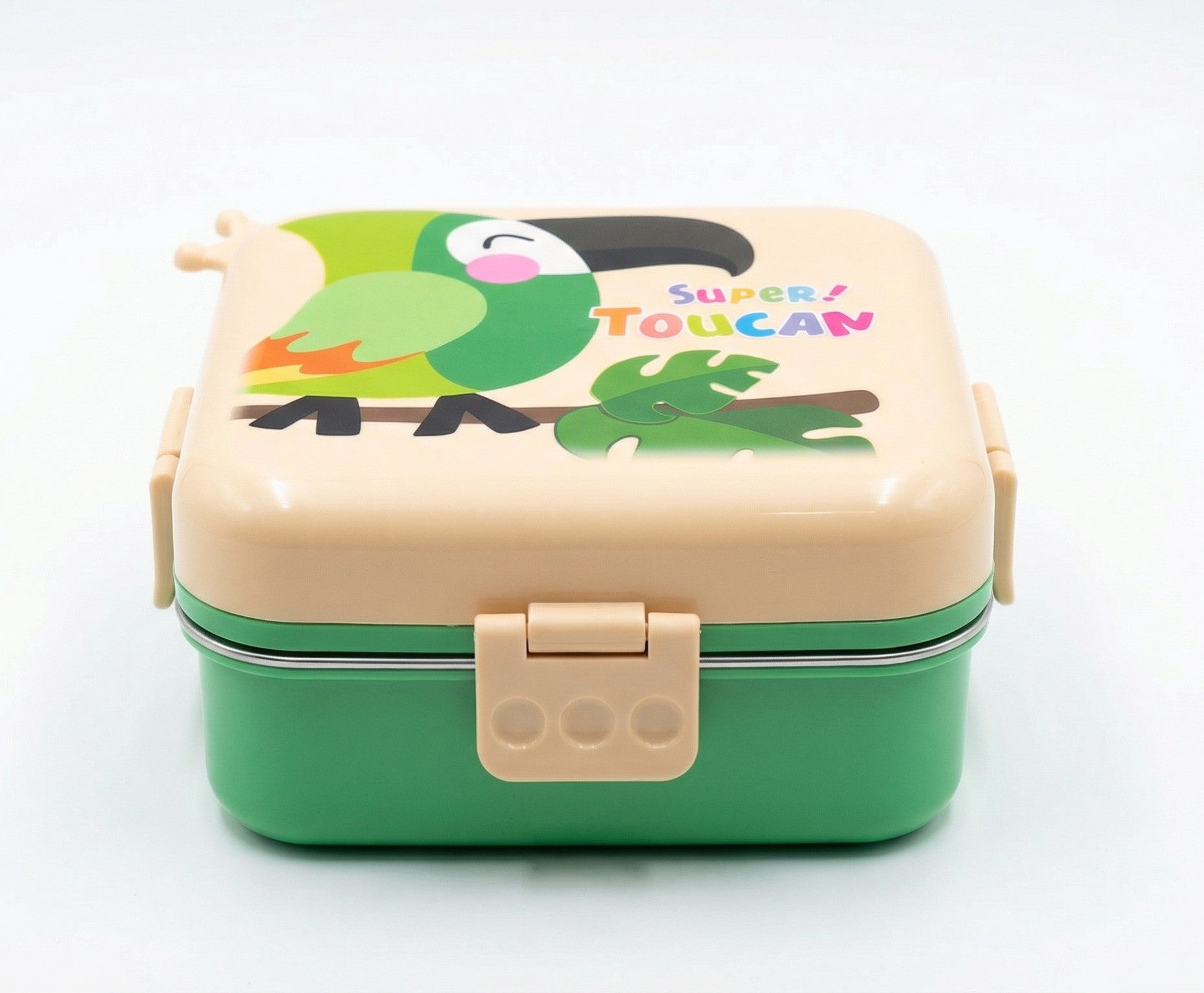 Animal Print Stainless Steel Lunch Box with Compartments – Kids Container