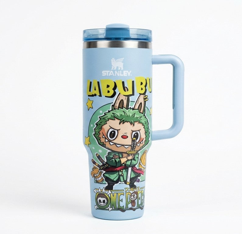 Blue Stainless Steel Labubu Tumbler – Insulated Travel Cup