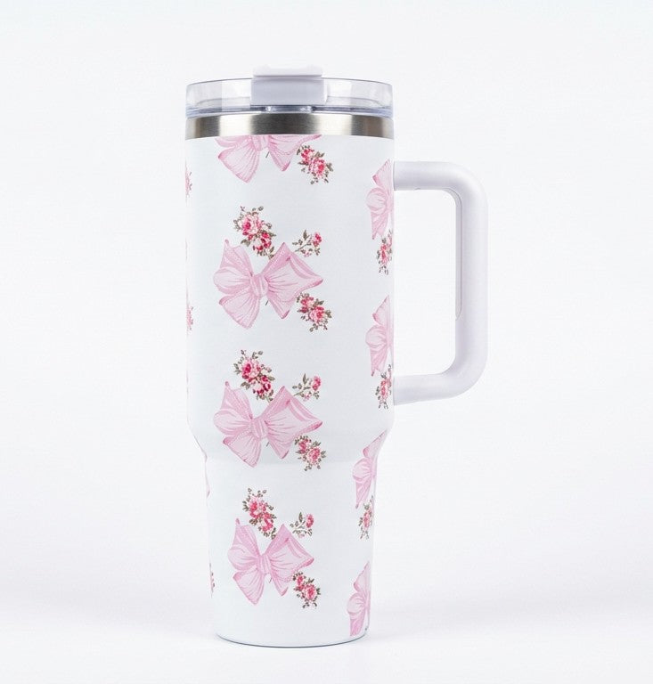 Floral Stainless Steel Tumbler – Insulated Travel Cup