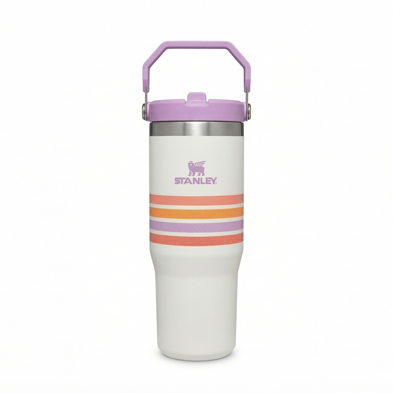 Pink White Stainless Steel Stanley Tumbler – Insulated Travel Cup