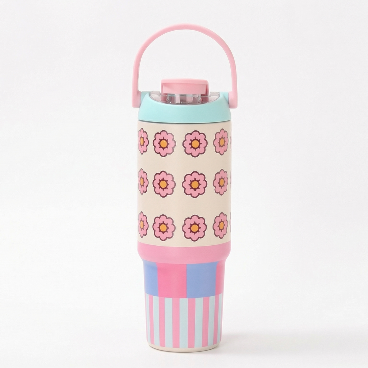 Multicolor Pink Stainless Steel Tumbler – Insulated Travel Cup